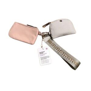 Lululemon Dual Pouch Wristlet ( Pink-Gray )
